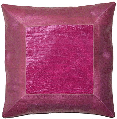 Deko-Kissenbezüge Kissenhülle Samt Brokat Asiatisch Indisch Orientalisch Bezug Kissen Hell Pink 40x40 cm