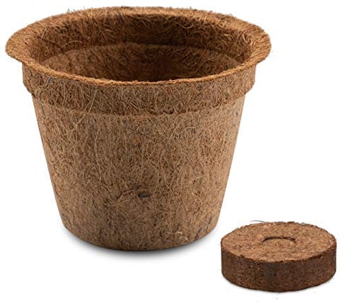 HappySeed 5X Kokos Anzuchttöpfe & Quelltabletten torffrei für eine erfolgreiche Anzucht - ideal für Stecklinge & Samen - verschiedenen Größen (0,50 L - Ø 12 cm)