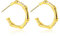 Gnoce Damen Gold Creolen S925 Silber Bambus Slub Ohrringe Mode Ohrringe Stecker Schmuck Geschenk für Frauen Mädchen