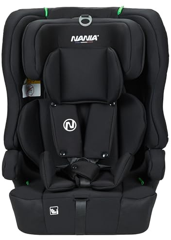 Nania Seggiolino Auto per bambini Rio I-size 76-150 cm - Gruppo 1/2/3 da 9 a 36 kg, 15 mesi a 12 anni, poggiatesta regolabile, imbracatura di sicurezza,fodera rimovibile - fissaggio a cintura