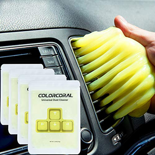 ColorCoral Keyboard Cleaner Universal Dust Cleaning Kit Car Cleaning Gadget Electronic Dust Cleaning Slime Putty Detailing Jelly Dust Remover (4Pack)