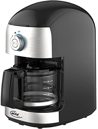Elta Kaffeemaschine mit Mahlwerk, edelstahl/schwarz, KM-500G