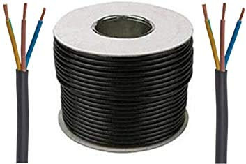 3 Meters of Black Flex 3183Y 1.5mm - 15 Amp 3 Core Flexible Black Cable