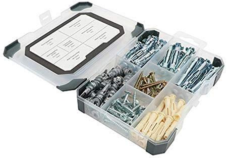 TIMCO TRAY520 Anclajes y fijaciones de placas de yeso - Bandeja mezclada - 106 piezas, Zink & Gold