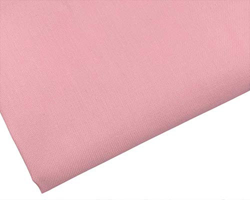 Tissu en polycoton uni rose pâle, 112 cm de large (rose pâle, 1 m)