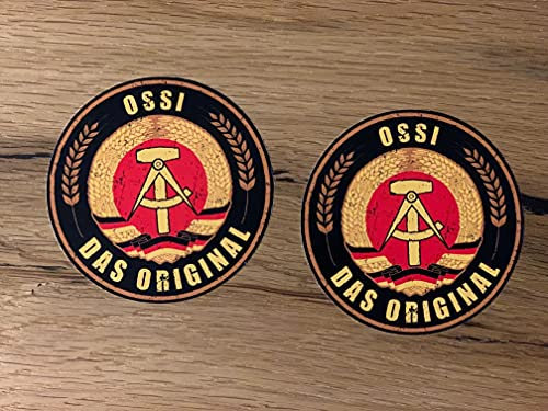 #872 / 2X Ossi Vintage Aufkleber 8cm DDR Sticker Retro Kult VEB IFA Oldtimer Oldschool Traktor LKW Auto Simson Schlepper Ostalgie