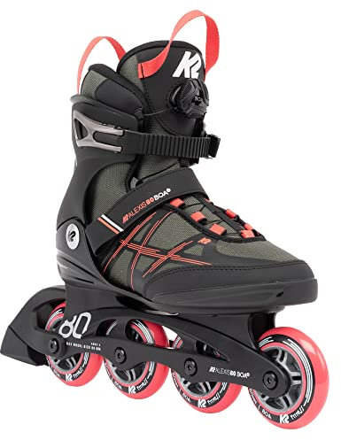 K2 Skates Damen Inline Skates Alexis 80 BOA, Grey - Coral, 30G0317.1.1.090