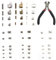 VEGCOO 24 Sets Aus Reißverschluss Reparatur Set Metall Slider Zipper Reißverschluss Endstück Unten U-förmiger+1 Rote Schwarze Aufsatzzange für Code Reißverschluss Reparatur (60 Stück)