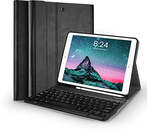 Keyboard Case for iPad 10.2 inch 9th Generation 2021/8th Gen 2020/7th Gen 2019/Air 3 2019/iPad Pro 10.5 inch – Wireless Detachable BT Slim Protective Keyboard Case Stand Cover with Pencil Holder