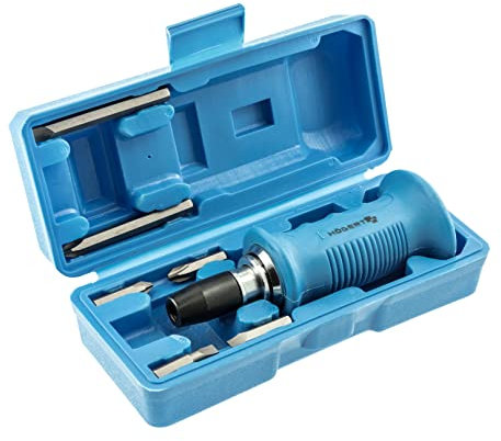 HÖGERT TECHNIK - Cacciavite a percussione, set di avvitatori con punte, 1/2, attacco bit, destra e sinistra, comando martello