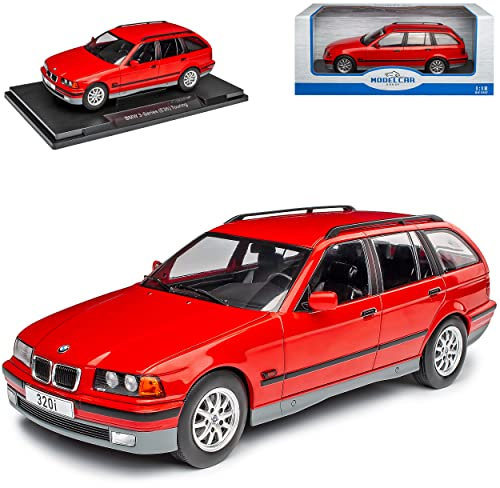 Model Car Group B*M*W 3er E36 Touring Kombi Mittel Rot 1990-2000 1/18 Modell Auto