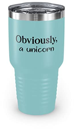 Teegarb Letter Blanket Gobelet de 887 ml en acier inoxydable - Couleurs amusantes - Licornes - Pour les amateurs d'introvertis - Déclarations introverties - Licorne - 887 ml - Bleu clair