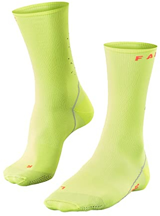 FALKE Unisex BC Impulse Splashes Fahrradsocken Funktionsmaterial Grau Gelb Atmungsaktive Socken zum Sport antiblasen schnelltrocknend ultraleicht gepolstert umweltfreundlich 1 Paar