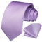 Enlision Krawatte Lila Herren Hochzeit Krawatten und Einstecktuch Set Elegant Einfarbig Seidenkrawatte mit Taschentuch Schlips Violett Business