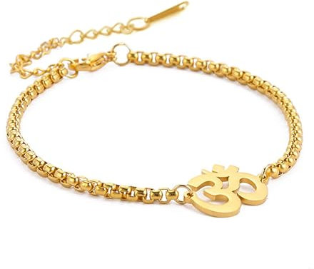 SIPURIS Om-Armband für Frauen, Om-Ohm-Symbol, Hindu-Buddha, Yoga, Mediation, mehrlagiges Kettenarmband, Armreif, Edelstahl, verstellbar, Charm, spiritueller Schmuck, Geschenk, uniform size, Edelstahl,