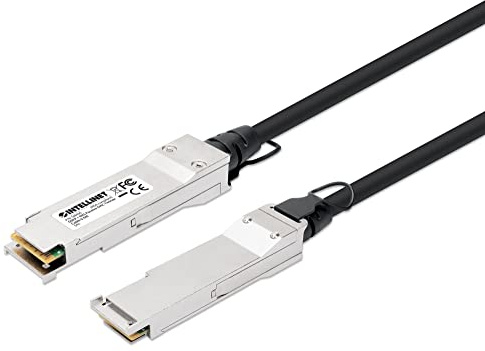 Intellinet QSFP+ 40G Passives DAC Twinax-Kabel QSFP+ auf QSFP+, 0,5 m, MSA-konform für maximale Kompatibilität, Direct Attach Copper, AWG 30, schwarz
