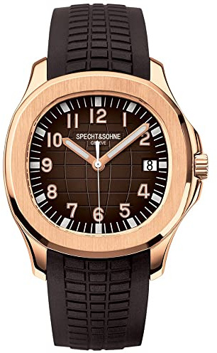 TACTO Specht&Sohne Automatic Watches for Men Rubber Strap Miyota 8215 Movt Classic Mechanical Sport Wristwatch Waterproof 42MM
