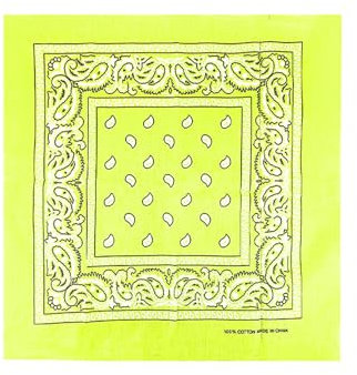 JOPHY & CO. Bandanas aus 100% Baumwolle für Damen Herren Kinder Unisex mit Paisley Muster Kopftuch Kopfbedeckung Schal für Haar/Hals/Handgelenk/Kopf COD.644 (Gelb Fluo Paisley)
