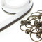 Leekayer #5 Antike Messing Metallic Nylon Spule Reißverschlüsse durch die Meter Bulk 9 Meter Weißes Reißverschlussband mit 25pcs Ring Zug Schieber für DIY Nähen Schneider Handwerk Tasche (weiß)