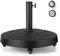 COSTWAY Pied de Parasol sur roulettes φ52CM 23KG, Socle Parasol Extérieur en Résine avec 2 Poignées Rétractables, Bouton Rotatif, 4 Roue Verrouillables, pour Poteaux de Parasol 38/48 mm(Style2)