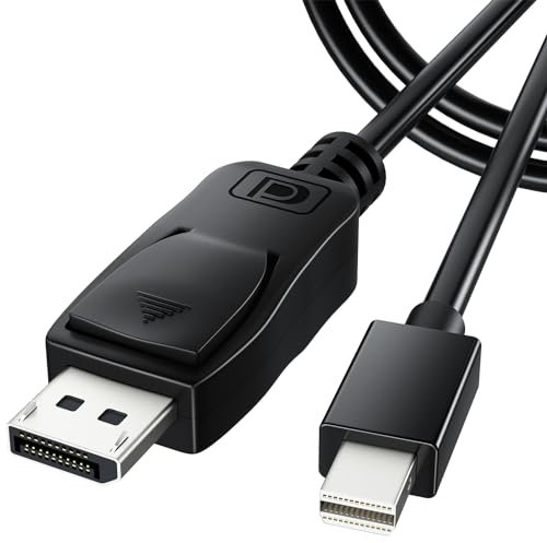 Câble Mini DisplayPort vers DisplayPort, 4K 60Hz Actif Cable Thunderbolt 2 à DP Adaptateur, Câble Mini DP to DisplayPort UHD Mini Display Port a DP Compatible avec MacBook Air/Pro, Surface Pro, 3M