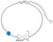 LONAGO Katze Armband 925 Sterling Silber Nette Katze mit Geburtsstein Armband Schmuck für Frauen (März-Blau)