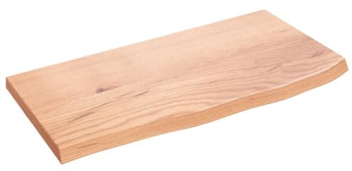 vidaXL Waschtischplatte, Multifunktional Arbeitsplatte mit Naturkante, Waschtischkonsole Tischplatte für Badezimmer, Holzplatte Platte, Hellbraun 60x30x2 cm Massivholz Behandelt
