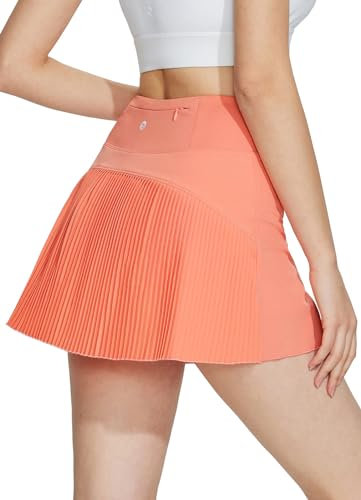 BALEAF Gonna da tennis da donna con pantaloni, gonna estiva plissettata, corta, da golf, con pantaloni interni, gonna sportiva, Nuovo-rosa, S