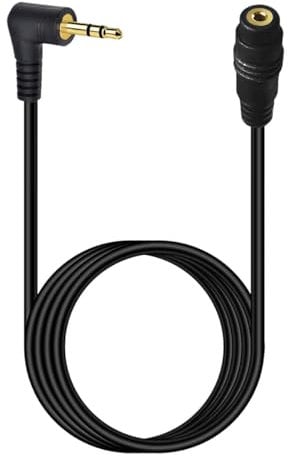 LiKuCo 2.5mm Extension Cable (6 Feet) - Angled Male to Female Stereo Audio Sub Mini Subminiature Jack Adapter Wire Cord Plug Connector for Headset Headphone (Angled M to F)
