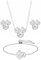 Kaguyo Schmucksets für Damen – Halskette mit Mausanhänger aus 925er Sterlingsilber mit klarem Zirkonia und Ohrstecker mit Maus und verstellbarem Infinity-Gliederarmband für Damen Mädchen (slver)
