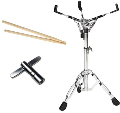 Fonowx Supporto per rullante, supporto per pad per batteria, staffa per batteria, manopola regolabile, supporto per strumenti, staffa triangolare per sala da