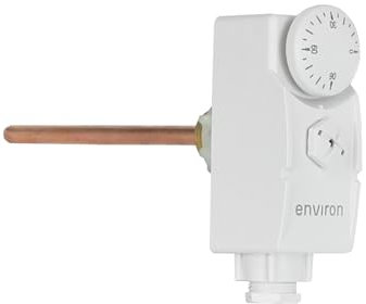 ENVIRON- Tauchthermostat Regelbereich 0-90°C | Thermostat mit Tauchhülse, Thermostatregler für Heizungsanlagen & Kühlungssysteme | invasive Messung für exakte Werte, Überwachung von Heizkreisen