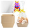 6 Pcs Cesta Regalo, 25x20x11,5cm, Cestas para Regalos Vacias con 6 Bolsas Transparentes y 6 Lazos, Caja Regalo Kraft, Canasta de Regalo con Asas, Bandeja Carton Rectangular Cumpleaños Fiesta Favor