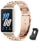 BDIG Bracelet en Métal en Acier Inoxydable pour Samsung Galaxy Fit 3 Hommes Femmes,Bracelets Compatible avec Samsung Galaxy Fit 3(Or rose)