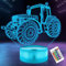 OkiyiD Traktor 3D Lampe LED Nachtlicht für Kinder Jungen Schlafzimmer Dekoration Geschenke, Trecker 16 Farbe wechselnde Beleuchtung mit Fernbedienung für Kinder Geburtstag Weihnachten Geschenke