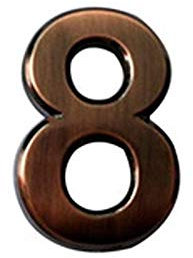 WANGZEYU Hausnummer 0-9 Bronze digital zimmertürzahl BAU tür Fach Apartment Floor Hotel Nummer Aufkleber Teller Zeichen wanddekoration Hausnummernschild(8)