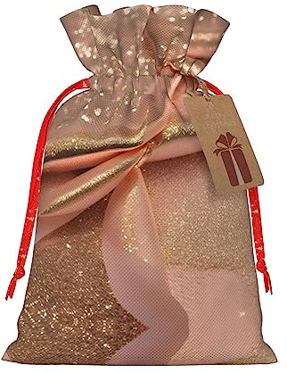 Geschenktüten in Roségold, Glitzer-Druck, verschiedene Größen, Geschenktüten für Feiern, wiederverwendbar für Geburtstage und besondere Anlässe