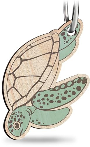 Schildkröte Schlüsselanhänger handgemacht aus Holz, Glücksbringer, Schildkröte Deko, Schildkröte Geschenk, Geschenk für Taucher