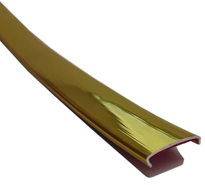 5 M U-Form Selbstklebend Möbelkantenband, Flexible TPE Kantenschutz für Schrankkanten Arbeitsplatten Abschlussleiste(Bright gold,16mm)