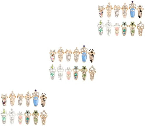 Healeved 36pcs Nail Art Gems Gel Nail Crystals Decorations for Manicure for Painting Fashion Manicure Finger Ring Decorations