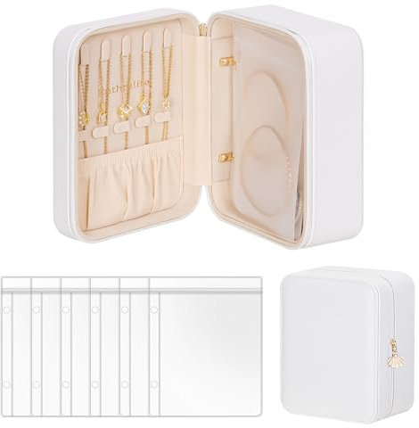 Enthralite Portagioie da viaggio da donna: portagioie portatile da portare in giro, organizer per collane, orecchini, anelli, mini porta cerniera con borse