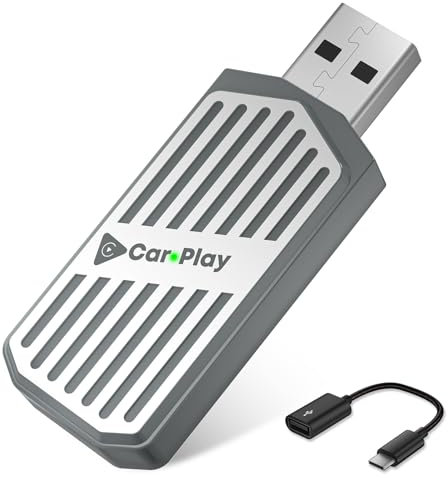Wireless Adapter für CarPlay&Android Auto, Stage LinkFree Mini Auto-Audio-Receiver(Upgrade 2025), Plug-and-Play Bluetooth-Auto Adapter mit USB/USB, Kompatibel mit iPhone iOS 8+/Android 10+, Latenzfrei
