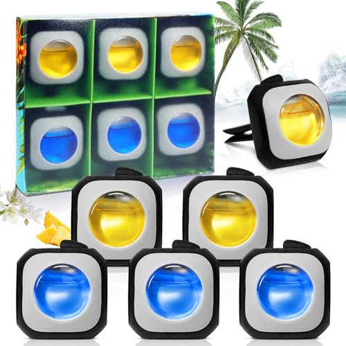 SCENTORINI Auto Duft, Auto Lufterfrischer, Autoduft, Auto Lufterfrischer Clips, Auto Duft Innenraum, Bekämpft Gerüche im Auto, Autoparfüm, 4ml x 6 Stück, Hawaii, Schwarzwald duft