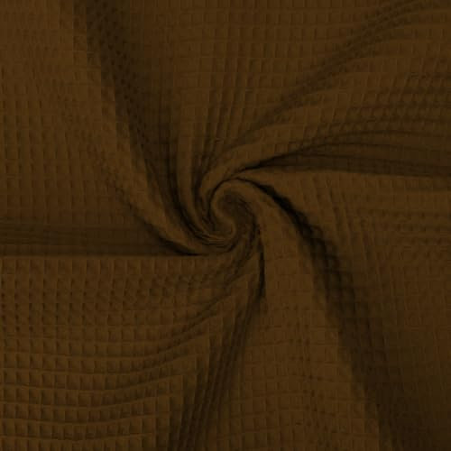 Waffelpique Stoff Meterware 50x150cm - Weicher Baumwollstoff für Nähen & DIY Projekte (Braun)