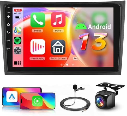 【8 Kern 6+128G】 Hodozzy Carplay Autoradio für Volvo XC90 2004-2013 Android Autoradio mit Navi,10 Zoll Touchscreen mit Android Auto/Mirror Link/WiFi/GPS/RDS/FM/Bluetooth/USB/DSP