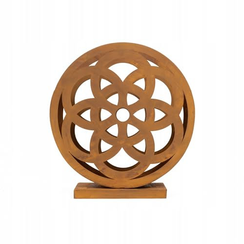 Kapaga – Kerzenhalter Boho Rost Metall – 34cm Kerzenständer im Vintage-Stil - Deko für Wohnzimmer - Schlafzimmer - Fensterbank - Tisch - Regal - Terrasse Outdoor und Skandinavisches Ambiente