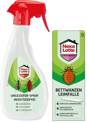 500ml Nexa Lotte® Ungeziefer-Spray Insektizidfrei + Nexa Lotte® Bettwanzen Leimfalle (2Stk)