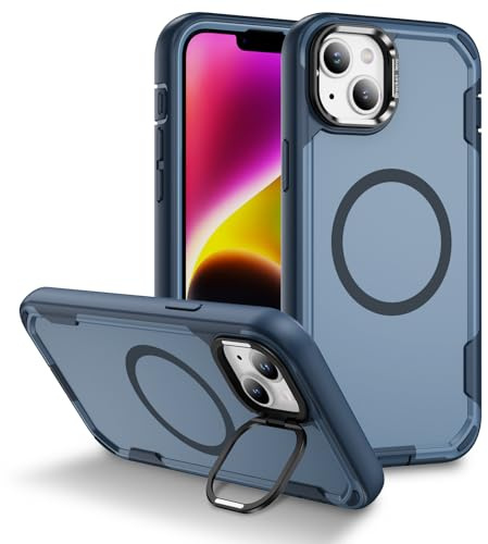 IMEIKONST Cover Magnetica per iPhone 11 con Supporto Obiettivo in Metallo, TPU + PC 3-in-1 Militare Grado Protezione Antiurto Armor Matte Custodia per iPhone 11. Blu Zaffiro HYF