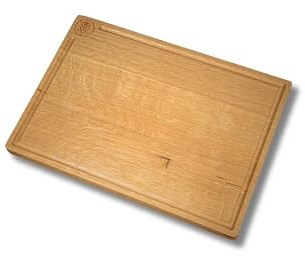 LUMBERLAND Schneidebrett Holz 100% Eiche Leimholz| 2 cm starkes Massivholz | Mit Saftrille | Größe 30x20 cm | Hackbrett Servierbrett Frühstücksbrett Holzbrett Brotbrett| Antibakteriell, Nachhaltig