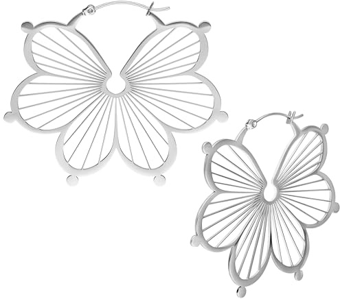 Ohrringe - Flower Hoops Pairs - wasserfest, langlebig, hautverträglich